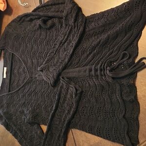 Maurices Black Open Knit Sweater Size M